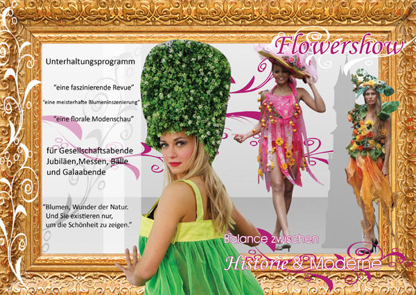 florale Modenschau für Jubiläum, Messe, Ball und Galaabend